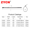 ZYCN 100Pcs Width 9MMx 400 500 1200 Self-Locking Nylon Cable Ties Black Harness Fixed Bicycle Plastic Oversize