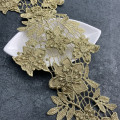 1 yard width 12.5cm Gold Mesh Lace Trim Luxury Embroidery Gold Lace Fabric for Wedding Dresses Sewing fabric Handmade LT795