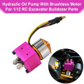 Mini Hydraulic Oil Pump with Brushless Motor For 1/12 RC Excavator Bulldozer Trailer car Parts