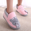 Women Winter Home Slippers Couple Shoes Female Plush Cartoon Cat Non-slip Warm Indoors Bedroom Floor Shoes Comfort Indoor Flats