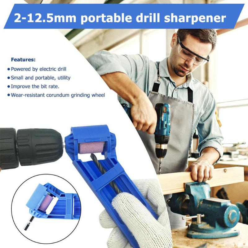 2-12.5mm Drill Bit Sharpener Portable Corundum Grinding Wheel Powered Tool for Drill Polishing Wheel Drill Bit Sharpene