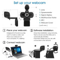 2MP 1080P Full HD CMOS Manual Focus USB Webcam Vlog Video Live Streaming Online Conference Web Camera with Microphone