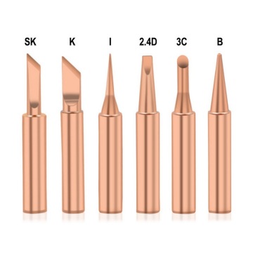 5/6pcs Pure Copper 900M-T Soldering Iron Tip Lead-free Solder Tips Welding Head BGA Soldering Tools