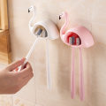 1pcs Cartoon Suction Cup Toothbrush Holder Flamingo Sucker 2 Position Toothbrush Hooks Bathroom Accessories Wall Mounted Holder