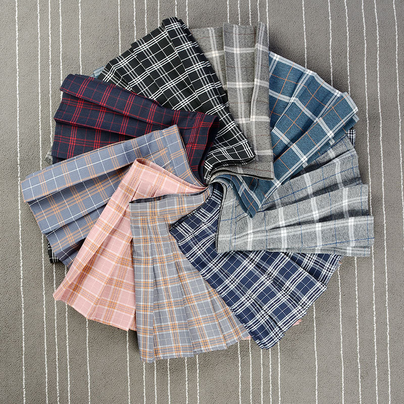 Summer Plaid Pleated Women Mini Skirts Harajuku Female Empire Casual Japanese Kawaii Cute Skirts Student Uniform Sailor Skirt