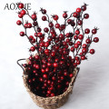 New mini pomegranate fruit bean branch berry artificial fake flower home wedding simulation fake flower Christmas decorations