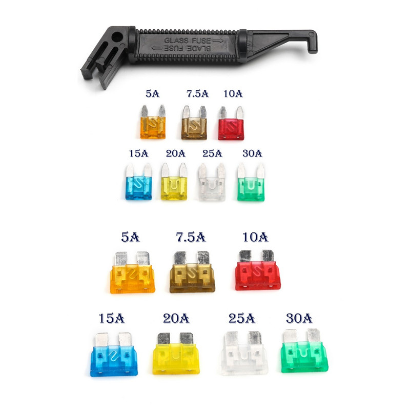 242PCS Micro Auto Car Blade Fuses Kit 7Sizes Security Blade Type Holder Fuses Assortment Kit For Medium/Small Size Car Auto Fuze