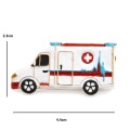 Wuli&baby Enamel Ambulance Car Broocohes Hospital Car Party Casual Brooch Pins Gifts