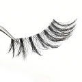 HBZGTLAD 3pairs Invisible Band Transparent 3D Mink Fur Lashes Natural Long Wispy False Eyelashes +tweezers