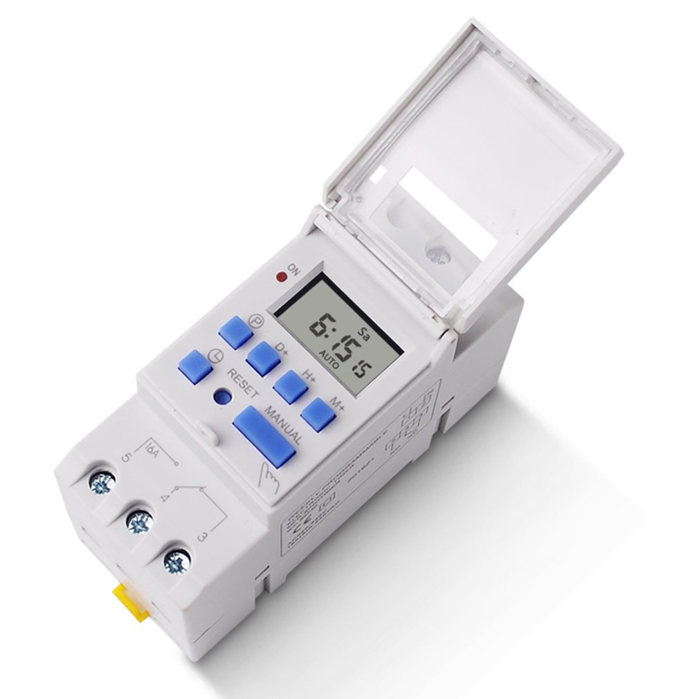 SINOTIMER AC 12~220V Weekly 7 Days Programmable Digital Time Switch Relay Timer Control Din Rail Mount for Electric Appliance