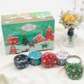 4/8/12PCS Christmas Smokeless Fragrance Tin Aromatherapy Candle Natural Soy Wax Christmas Decorations For Home Navidad 2021