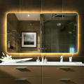 Smart Rectangular Siliver Coating High Quality Refection Two Color LED Bathroom Mirror
