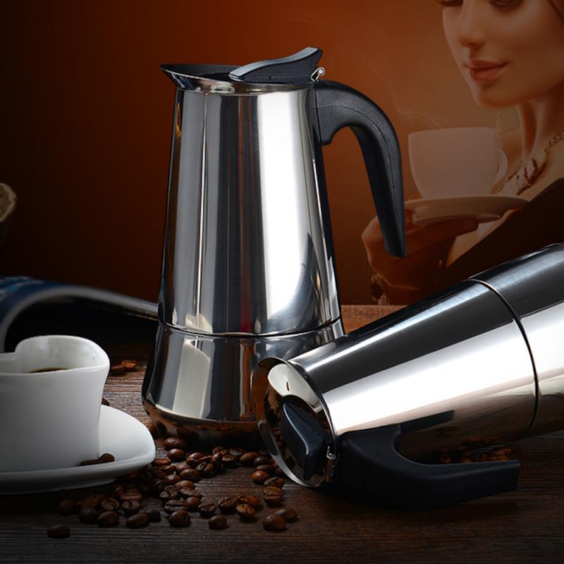 New Stainless Steel Mocha Coffee Pot Italian Coffee Maker Portable Coffee Kettle Kitchen Tools Stovetop Percolator Espresso Pot