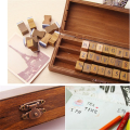 30pcs Retro Alphabet Letter Uppercase Lowercase Wooden Rubber Stamp Set Craft Stamps for Scrapbooking