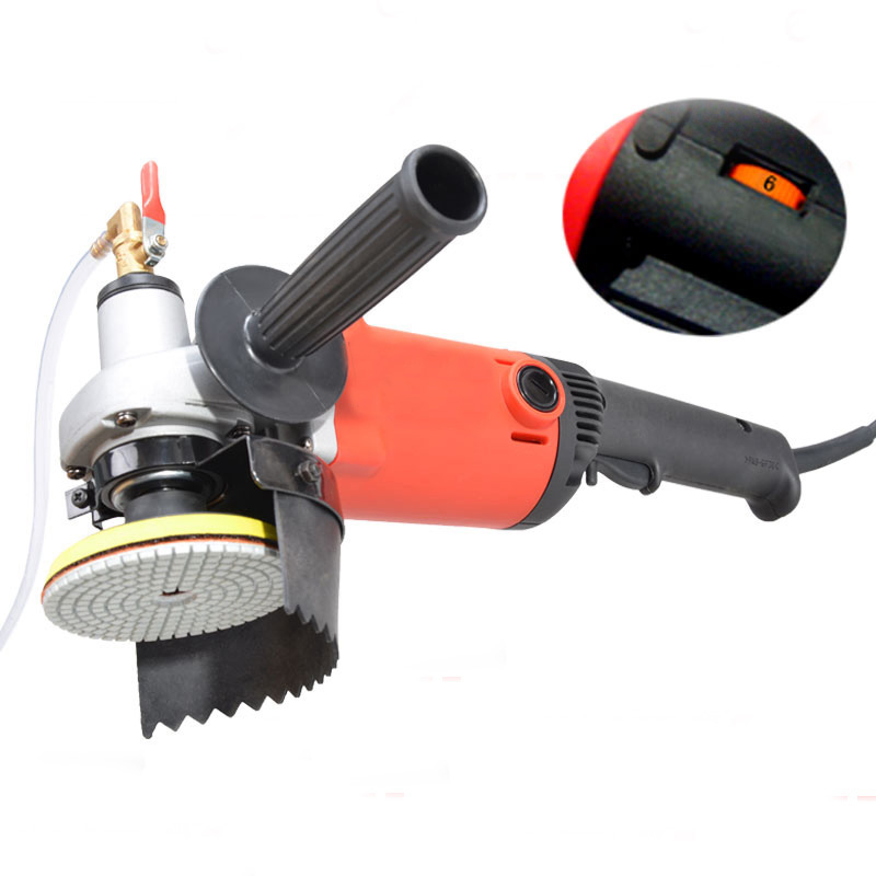 Polisher grinder 1400w Electric marble granite wet Stone sander Hand Grinder Water Mill Variable Speed c/w 7 pcs polishing Pad