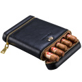 COHIBA Luxury Travel Cigar Case Holder Portable Cedar Wood leather humidor Humidifier Moisturizing free ship CF-0135