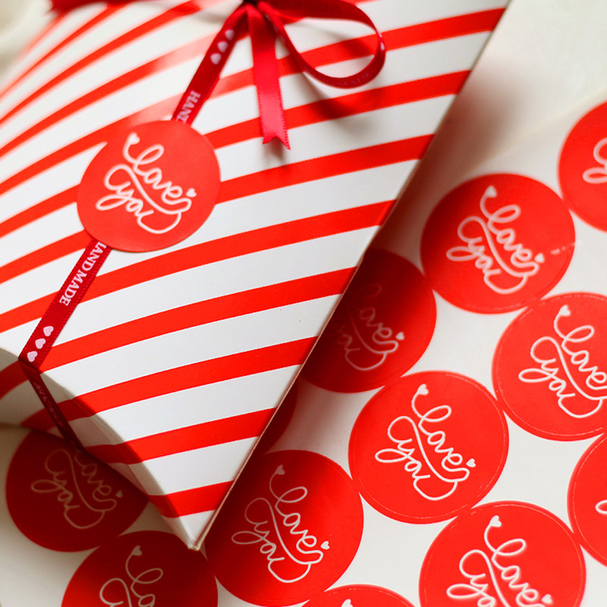 60pcs/pack Party Gifts Love Congratulation Seal Packaging Sealing Label Kraft Sticker Baking DIY Gift