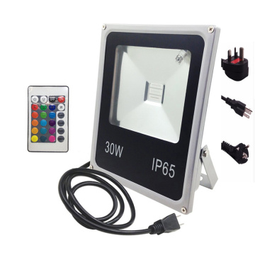 LED Flood Lights 10W 20W 30W 50W RGB Remote 24key Controller Waterproof IP65 Floodlight Garden Spotlight with plugOutdoorLamp