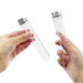 25pcs 30ml Excellent Plastic Transparent Test Tubes With Aluminum Cap Bottles School Supplies Lab Equipments 25x110mm