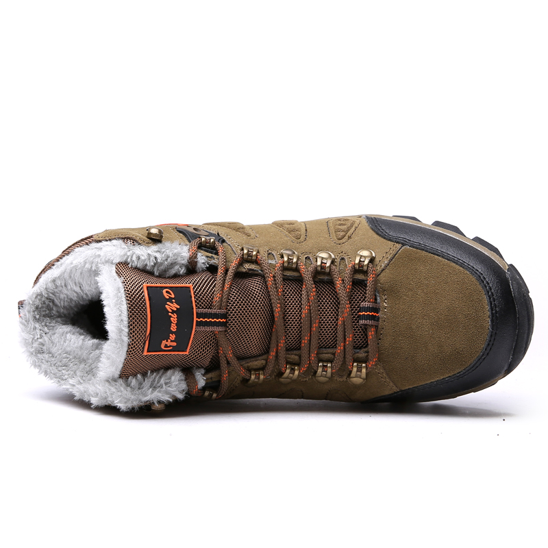 Thick Fur Winter Sneakers Men Women Waterproof Hiking Boots Big Size 36-48 Climbing Camping Shoes Army Tactical Combat Boots New