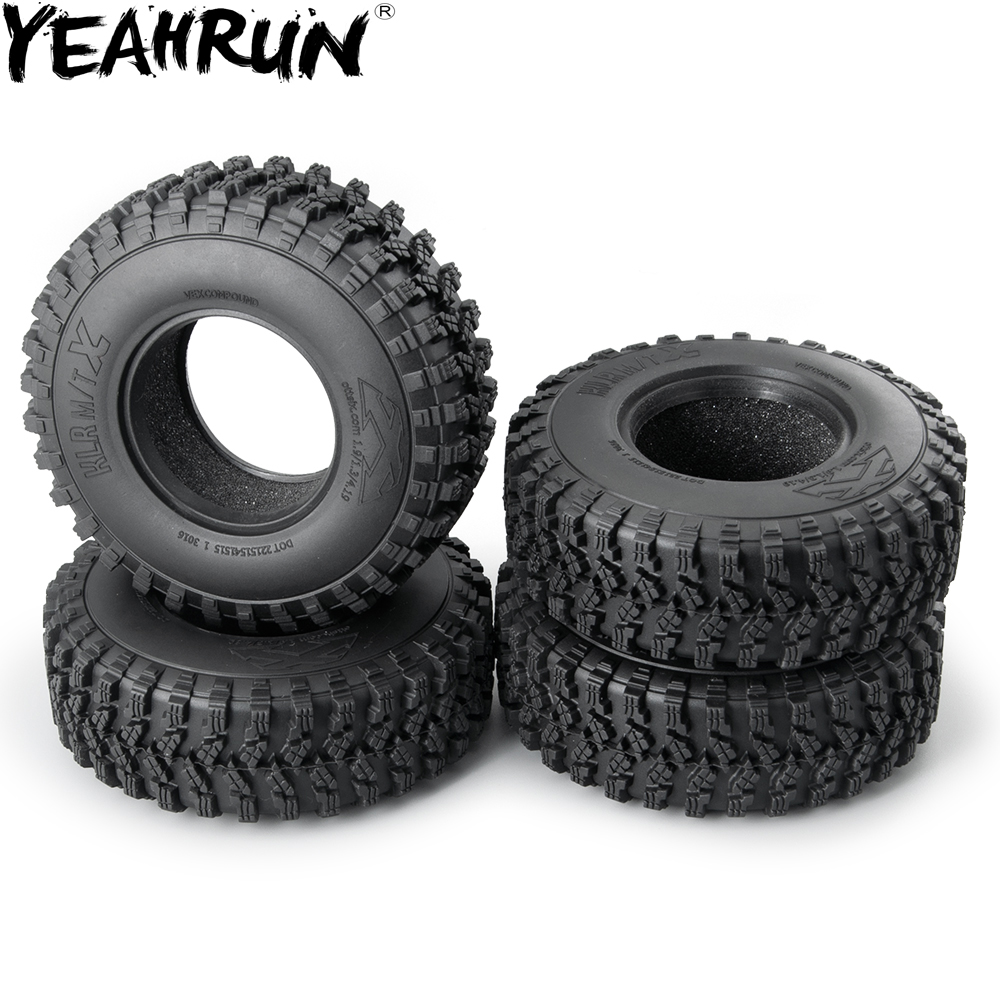 YEAHRUN 4pcs/set 1.9inch Rubber Wheel Tires 106MM for 1/10 RC Crawler Car TRX-4 Axial SCX10 90047 D90 D110 TF2