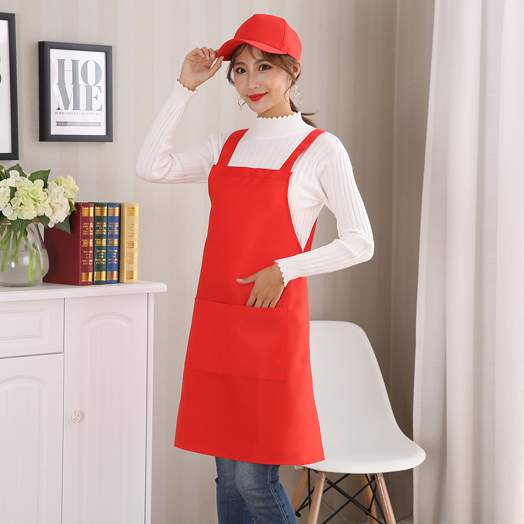 Pure Color Cooking Kitchen Apron For Woman Men Chef Waiter Cafe Shop Bbq Hairdresser Aprons Custom Gift Bibs Wholesale