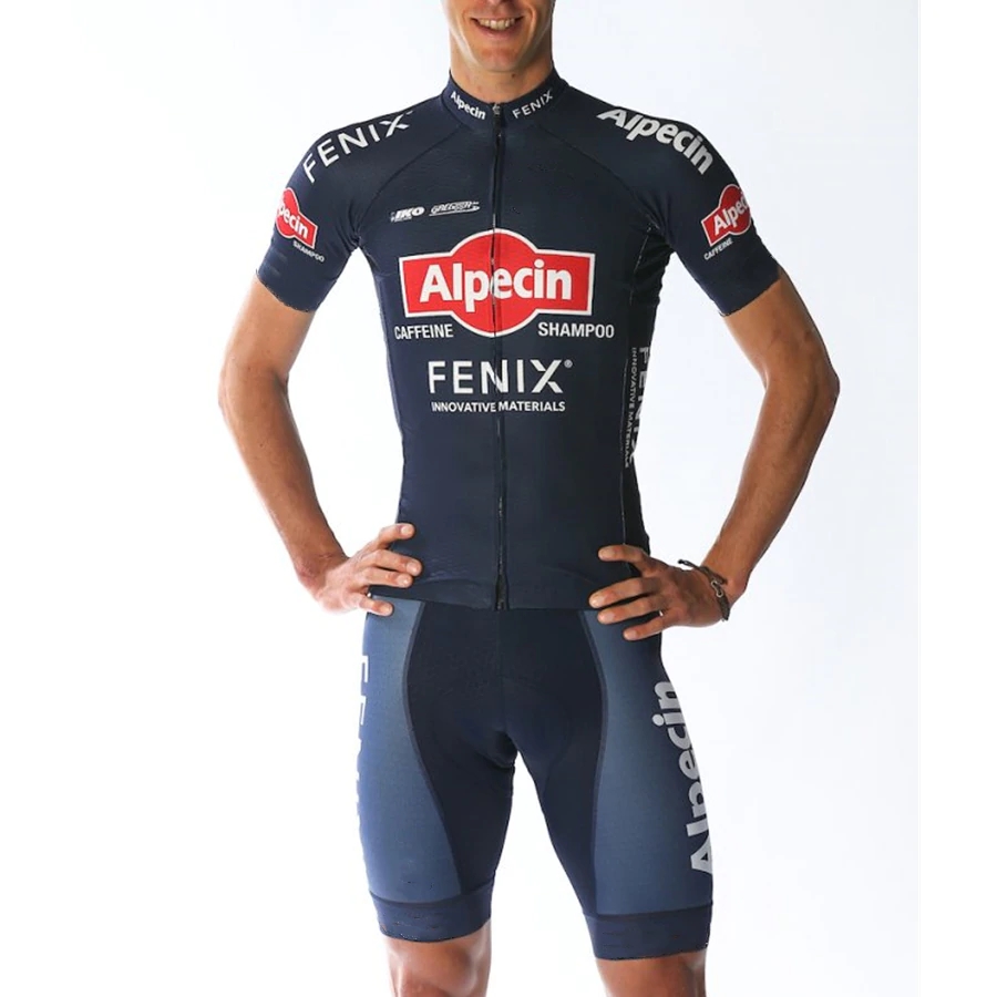 2020 Alpecin FENIX Cycling Jersey Dutch Championship Short Sleeve Set Men Bib Shorts Summer Clothing Bike Suit