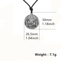 My shape statement necklace Sliver plated Round Charms Wax cord Chain Car pendant Born to Roam Scenery Engraved Christmas Gift