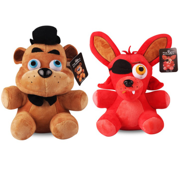 2pcs/lot 25cm Freddy & Foxy Plush Toy Five Nights At Freddy 4 FNAF Freddy Fazbear Bear & Fox Foxy Plush Stuffed Toys Doll Gifts