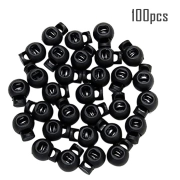 100pcs Round Cord Locks Sliding Spring Clasp Stop Toggle Stopper Round Ball Shape Luggage Lanyard Stopper String Cord Lock#25