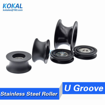 1PCS/LOT U/V groove stainless steel S608zz S626RS ball bearing coated with POM Nylon PA grooved sliding bearing roller wheel