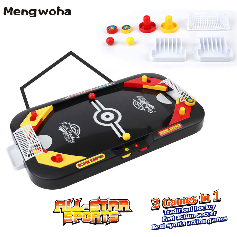 2in1 Mini Ice hockey Soccer Desktop Games Sport table Battle funny Interactive game Toy Educational Play Party Game For Children