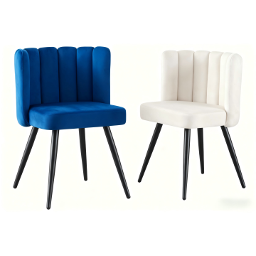 Modern Velvet Dining Chair with Unique Backrest Design