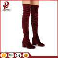 over knee women red suede long boots