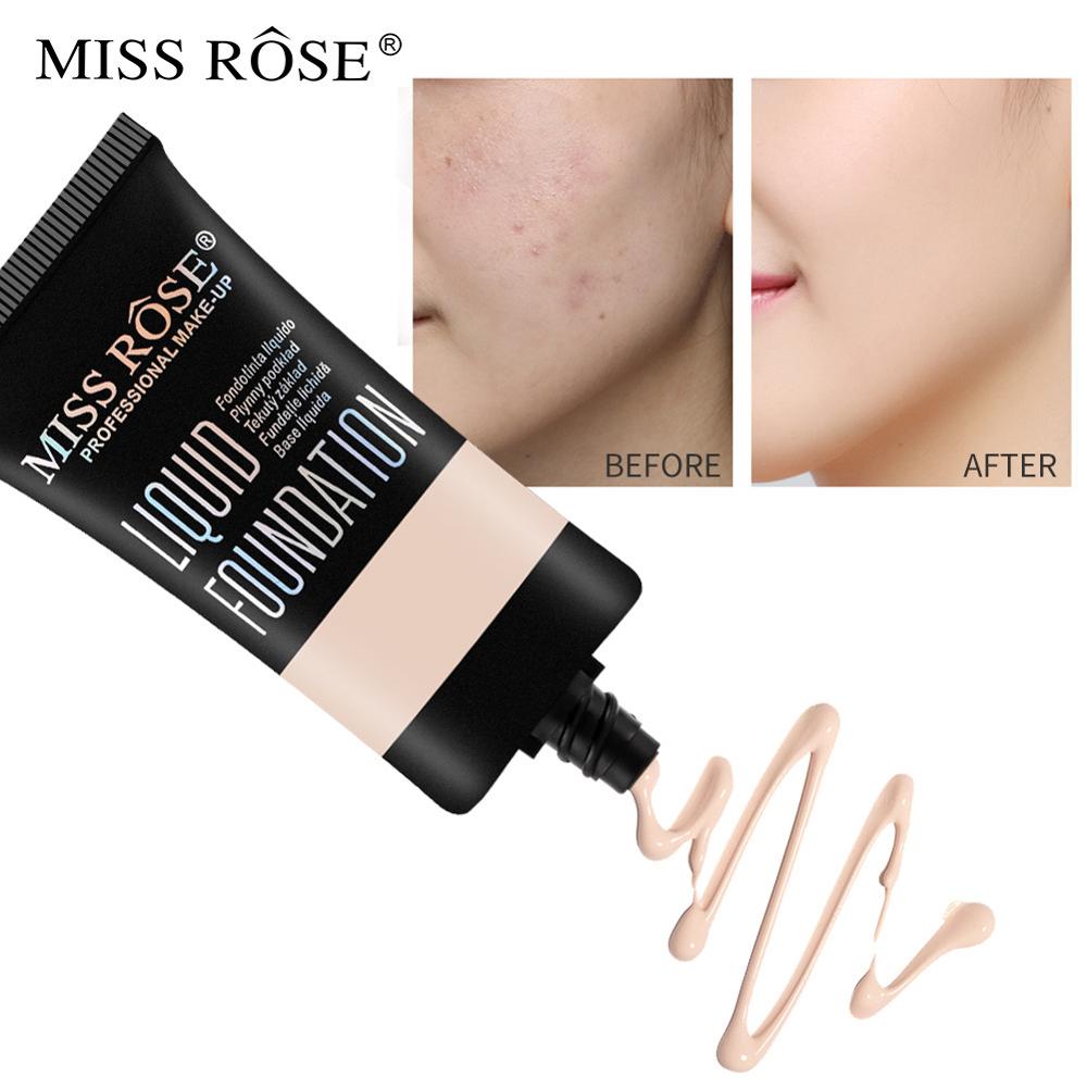 MISS ROSE Base Makeup Matte Liquid Foundation Oil Control Long Lasting Concealer Full Coverage Waterproof Contour Makeup 37ml