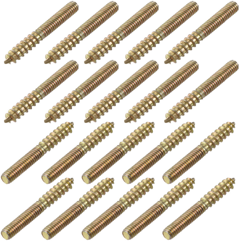 Uxcell 20Pcs M4 M6 Carbon Steel Hanger Bolt 25mm 30mm 35mm 40mm 50mm 60mm Length Double Headed Bolt Screw for Furniture