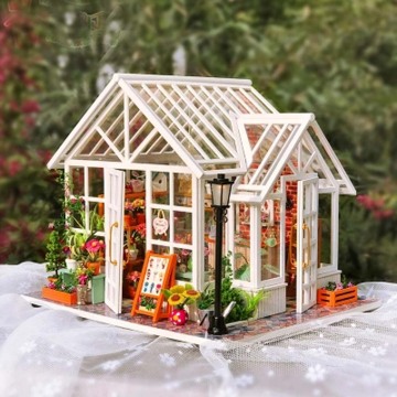 Diy Dollhouse Wooden Houses Miniatures For Dolls Dollhouse Furniture Kit Doll Houses Toys For Children Gift Sosa Greenhouse