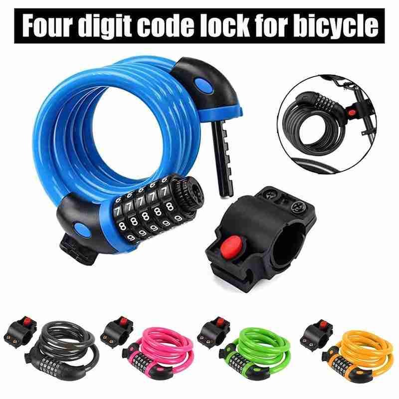 Bike Lock Anti-theft Colorful Code Type Lock For Motorcycle Mountain Electric Bicycle Equipment Toolboxes Scooters Car Spor K3U6