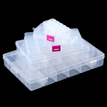 JHNBY Adjustable Slots Transparent Compartment Plastic Jewelry Gift Boxes Storage Case Container for DIY Beads Earrings Rings
