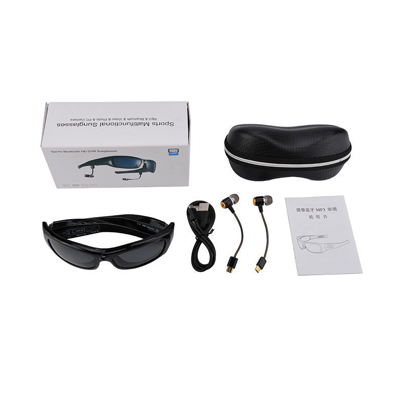 Smart Glasses Sports Camera HD1080P Camera Bluetooth Music Sunglasses Driving recorder Mini Camcorders Glasses Multifunctional