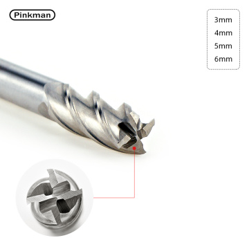 Pinkman 1pc Four Flute OC3-6mm CNC Milling Cutter Router Bit For Metal Carbide Milling Cutters Router Drill Bits For Metal Tool