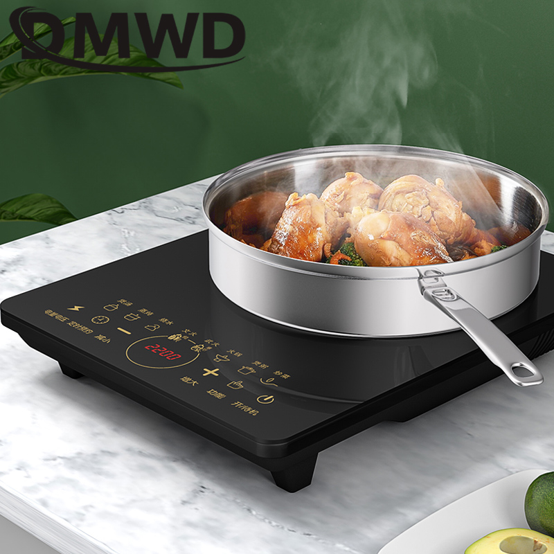 DMWD Electric Touch Control Induction Cooker Electromagnetic Oven Hot Pot Heating Stove Adjustable Mode Household 2200W EU US