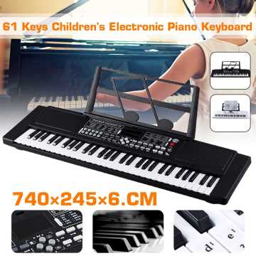 61 Key Music Electronic Keyboard Electric Digital Piano Organ with Microphone/Music Stand Chirdren Gifts