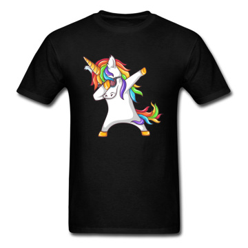 Dabbing Unicorn T-shirt Cute T Shirt Men Black Tshirt Handsome Summer Tops Tees Dance Clothes Cotton Fabric Funny