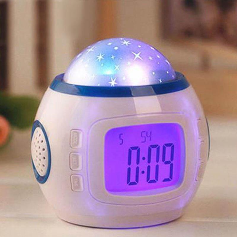 Personality Starry Sky Digital Clock night-light Silent Alarm clock Bedroom LED student electronic clock Desk Table Clock