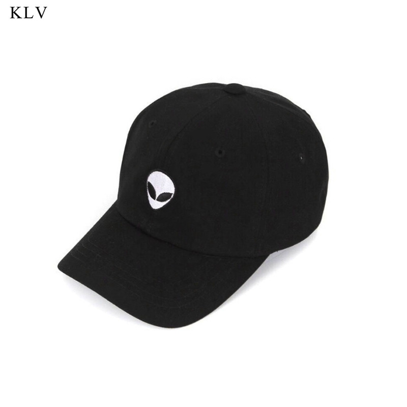 KLV New Damn Alien Embroidery Baseball Cap Cotton Adjustable Outdoor Hat Lovers Hat Korean Style Harajuku Hat