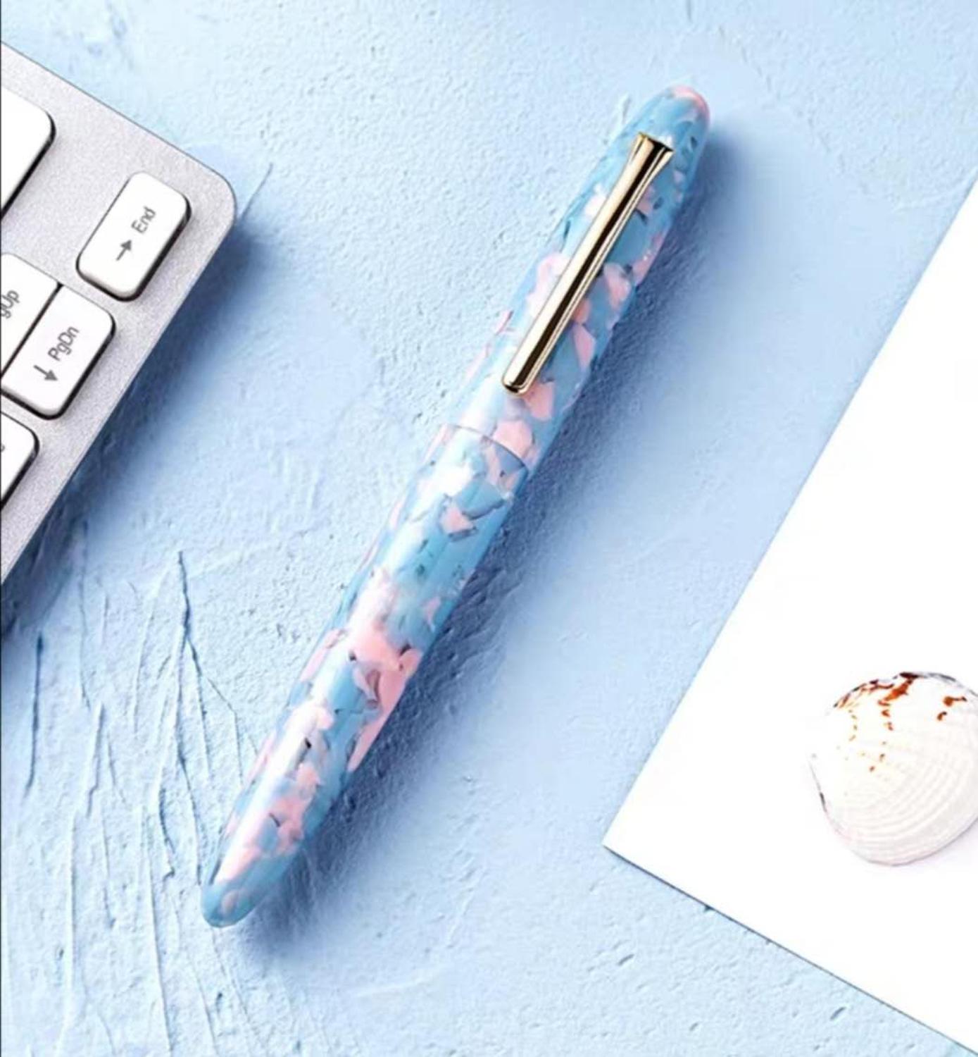 LIY Resin Fountain Pen Ink Pen Fine Nib Converter Filler Golden Clip Stationery Office school supplies Writing Pens Gift