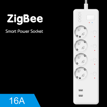 Zigbee EU Plug Socket Smart Power Strip Remote Control 4000W 16A Smart Home With Hue SmartThing APP Independent Control