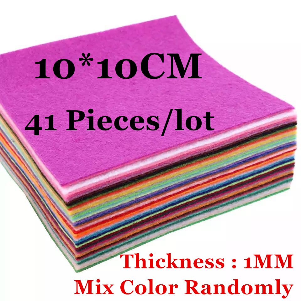 41pcs Colorful Nonwoven Felts Polyester Cloth Felt Fabric Flowers DIY Bundle For Sewing Doll Toys Kids Handmade Craft Home Decor