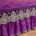 High-grade Bedding Bed Skirts Pillowcases Velvet Thick Warm Lace Bedspread Bed Sheets Princess Purple Mattress Cover King Queen